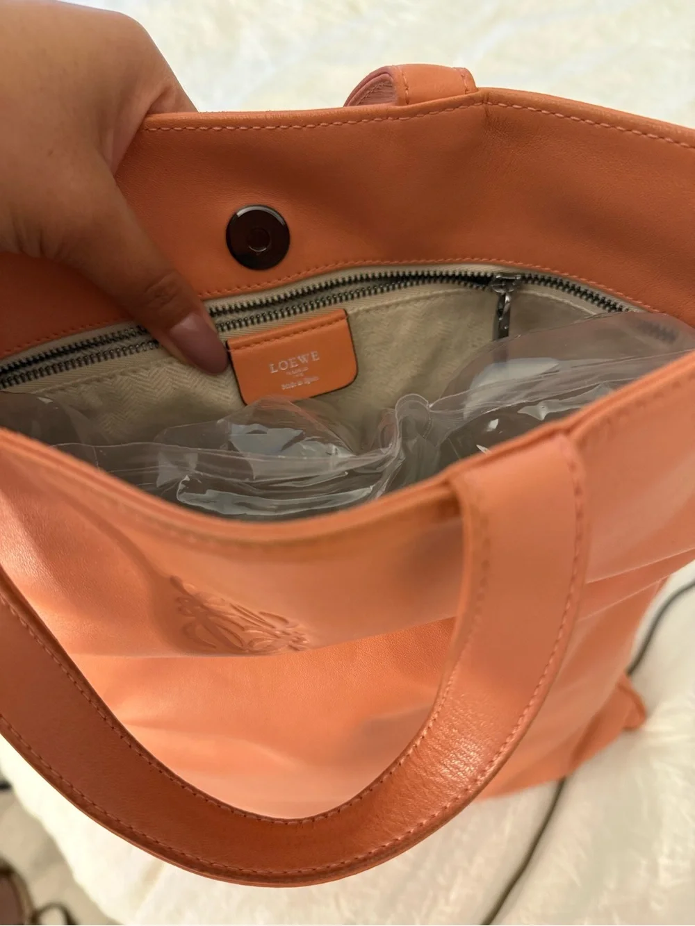 Loewe Coral Pink Leather Tote